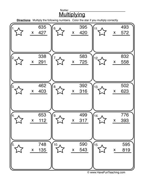 Multiply 3 x 1 digits worksheets .
